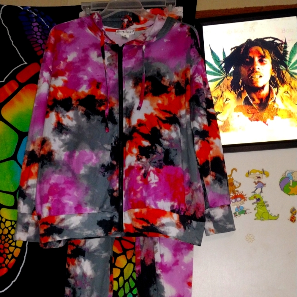 Eye Candy Multi Colored Tie Dyed Hoodie & Jogger Set